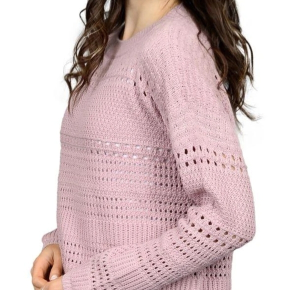 J. Jill Sweaters - 🛍 J. Jill Crocheted Open-Knit Crewneck Pullover Sweater Sz. TL.EUC